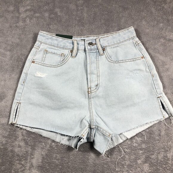 Wild Fable Shorts Women 0 Distressed Denim Super High Rise Cut Off Light Wash - Picture 1 of 10